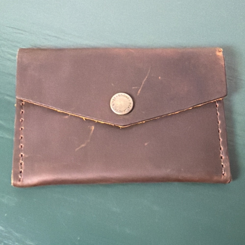 Portland Leather Goods Brown Saddle Full Grain Leather Card Coin Pouch